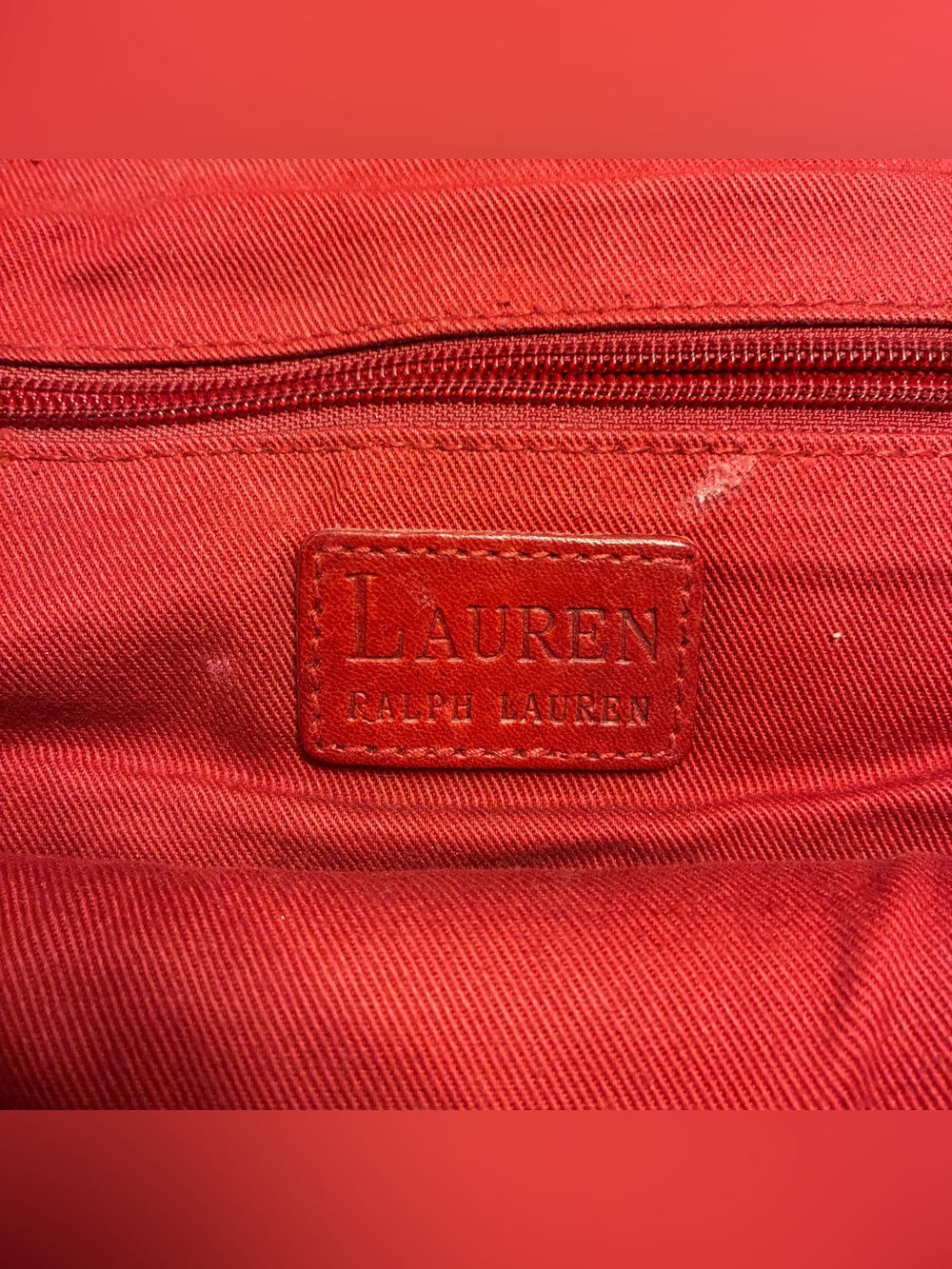 Ralph Lauren Red Leather Flap Shoulder Bag - Picture 4 of 9